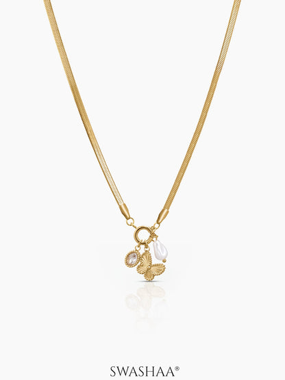 Pearlina Charms Necklace 18K Gold Plated