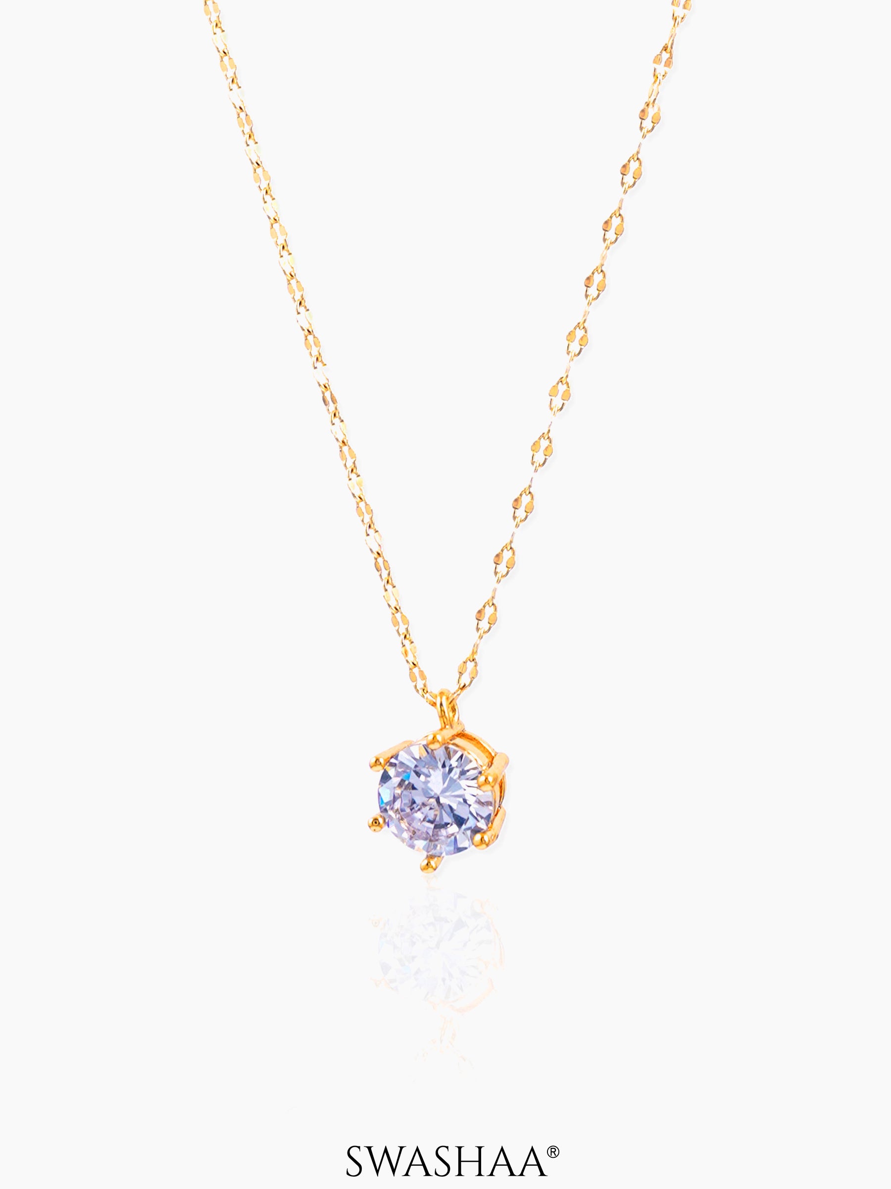 Perennial Solitaire Necklace Gold