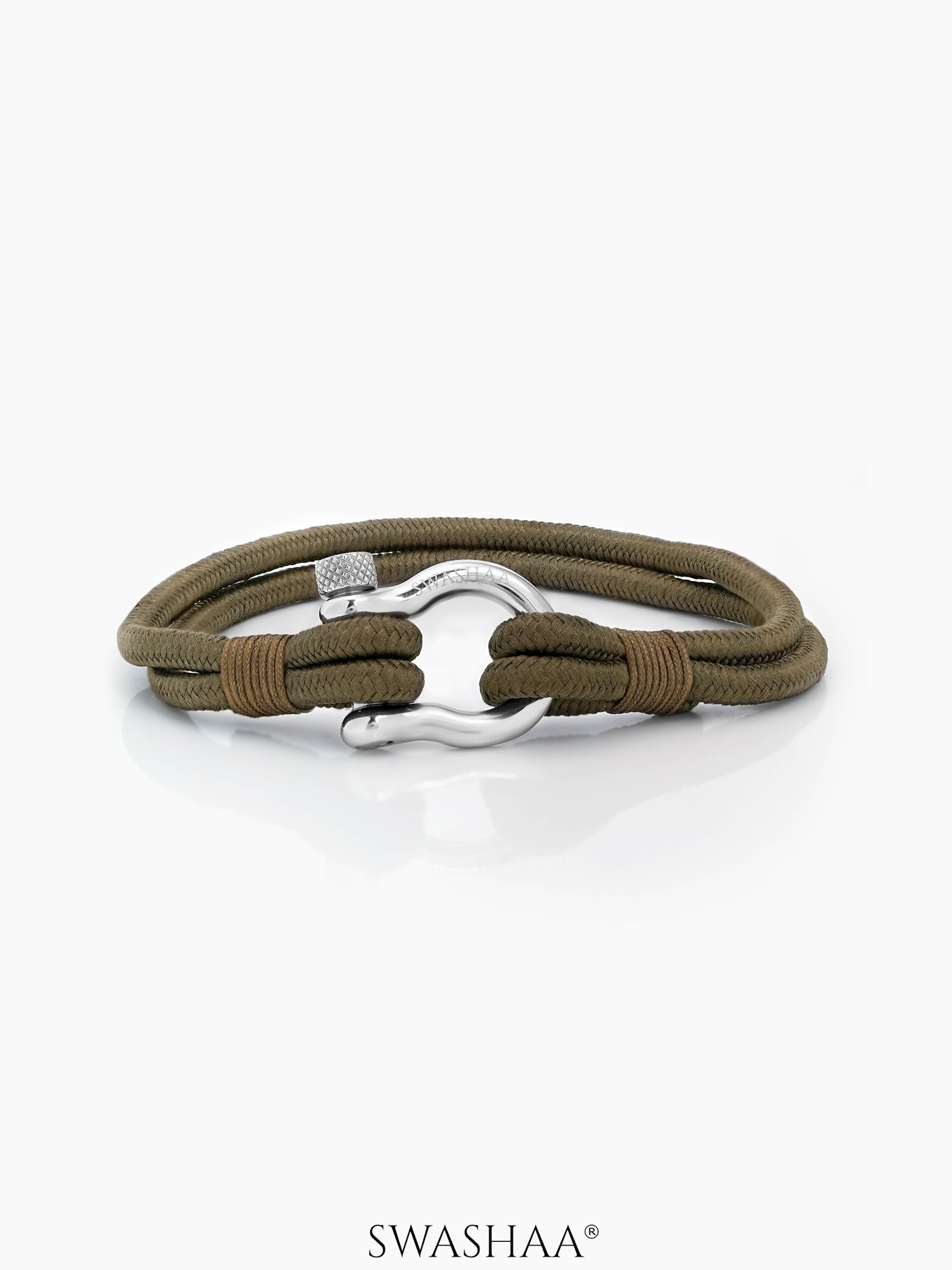 Persian Men's Rope Bracelet Olive Green