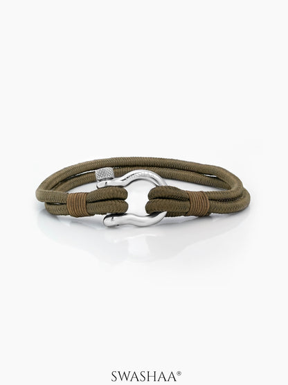 Persian Men's Rope Bracelet Olive Green