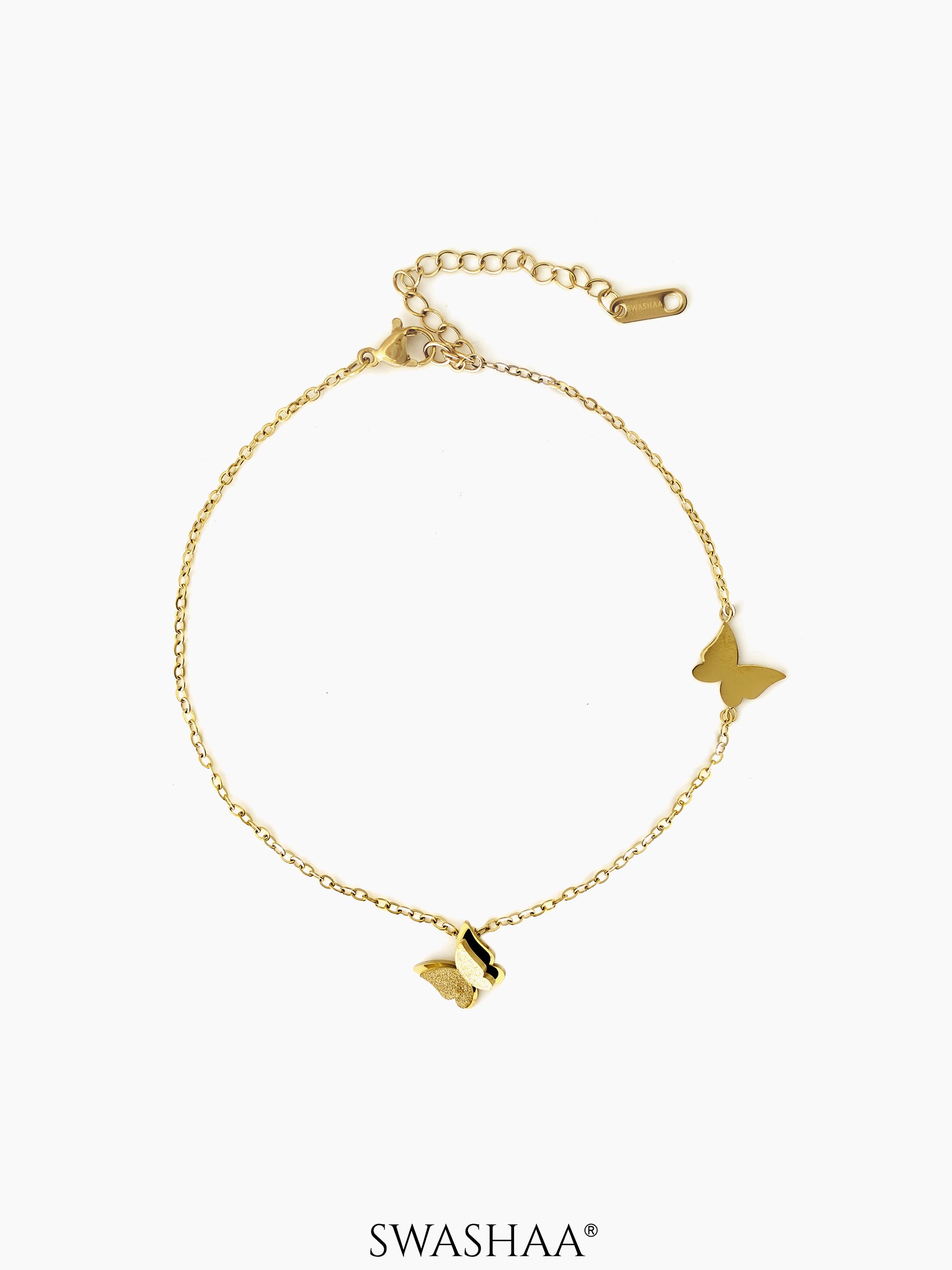 Pierid Butterfly 18K Gold Plated Women's Anklet Gold