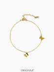 Pierid Butterfly 18K Gold Plated Women's Anklet Gold