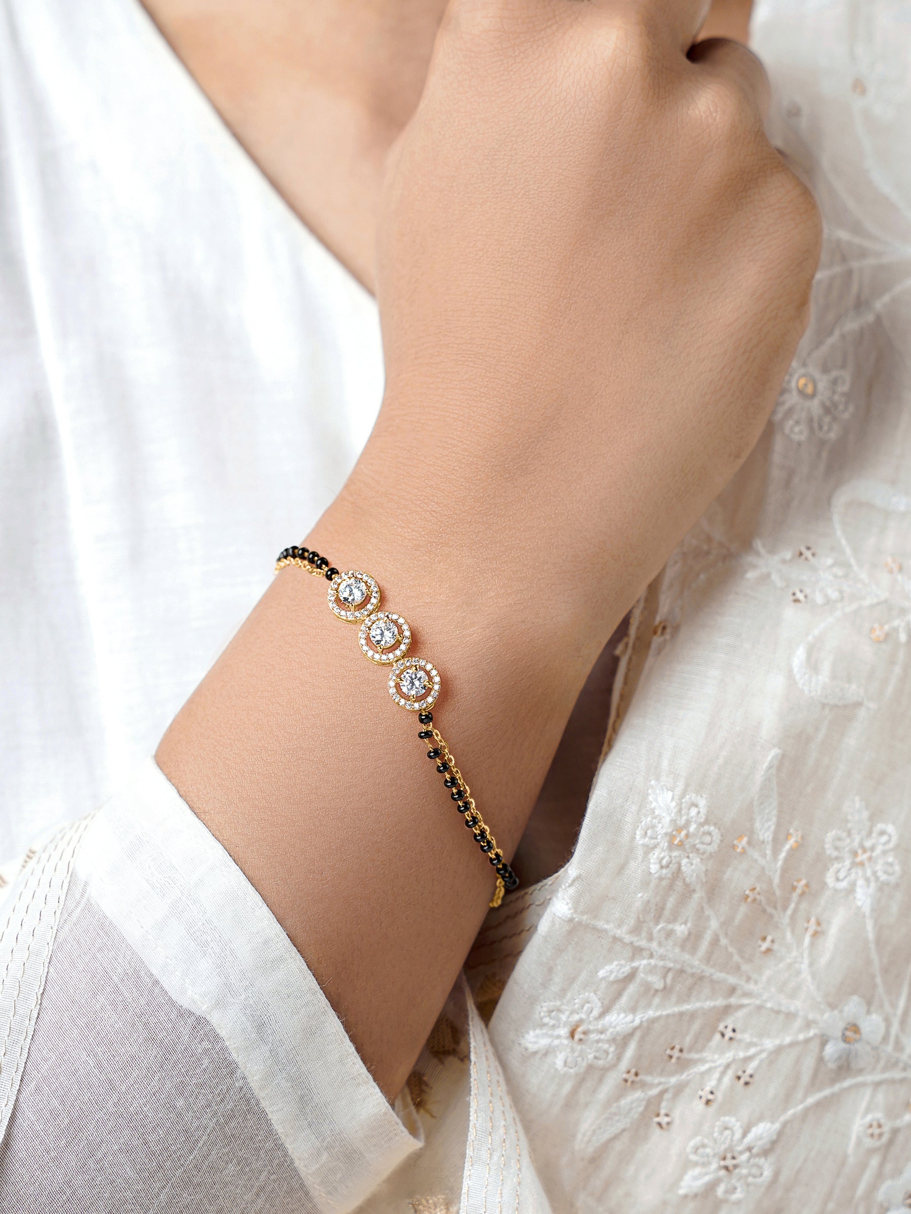 Pihu 18K Gold Plated Mangalsutra Bracelet