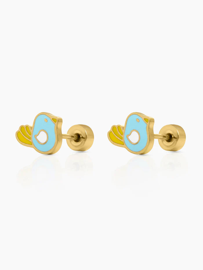 Piku Skybird 18K Gold Plated Kid's Earrings