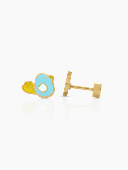 Piku Skybird 18K Gold Plated Kid's Earrings Gold