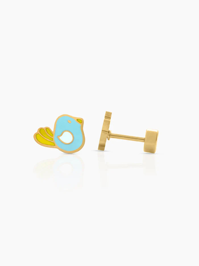 Piku Skybird 18K Gold Plated Kid's Earrings Gold