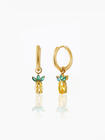 Pineapple 18K Gold Plated Kid's Hoops Earrings Gold
