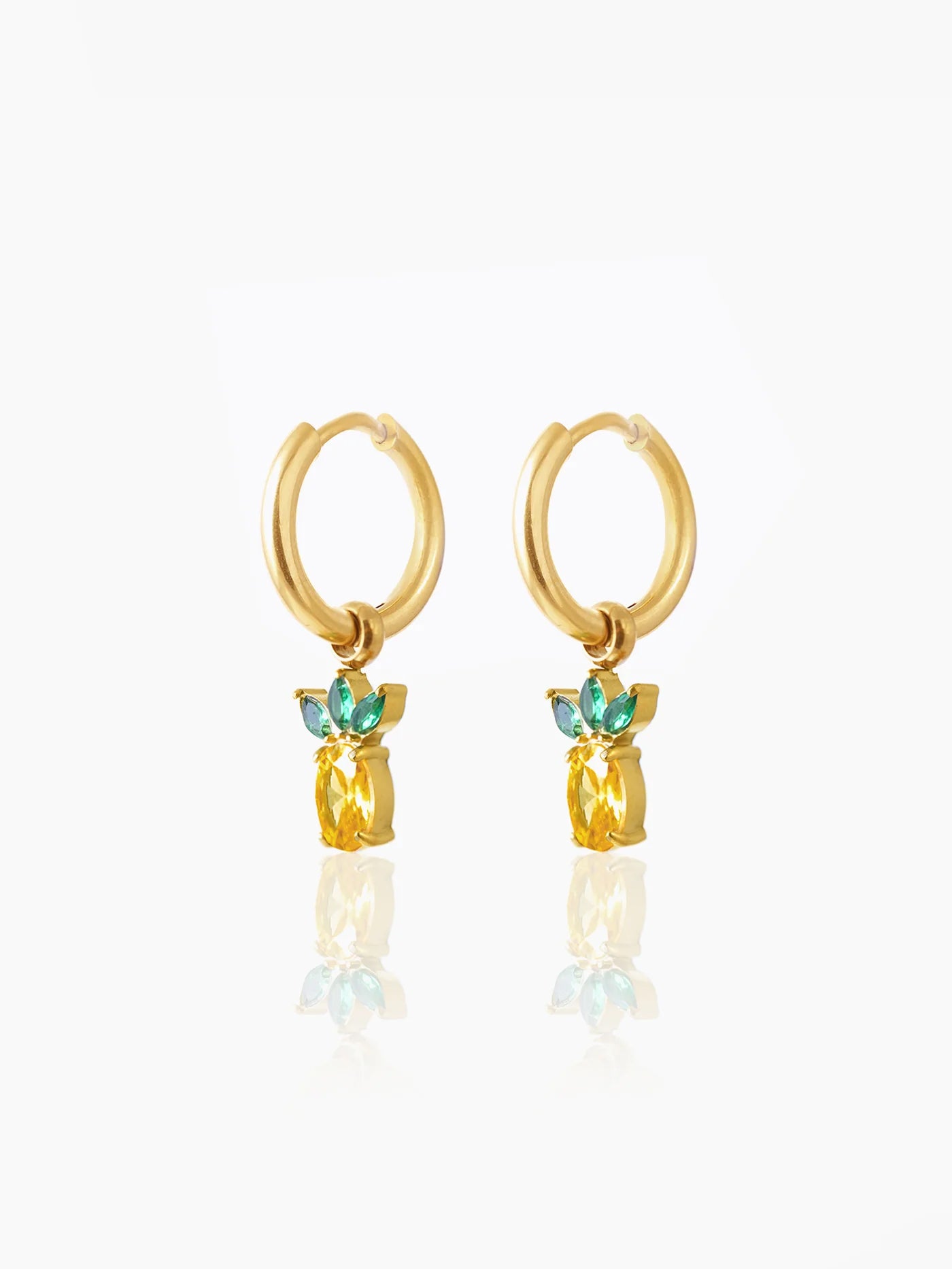 Pineapple 18K Gold Plated Kid's Hoops Earrings