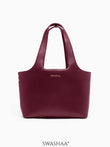 Plum Burgundy Bliss Leather Tote Bag Plum Burgundy