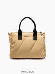Plum Nylon Hand Bag Beige