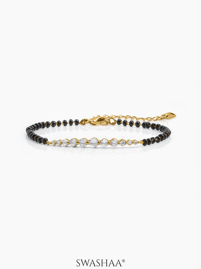 Pranika Diamond Bar Mangalsutra Bracelet 18K Gold Plated