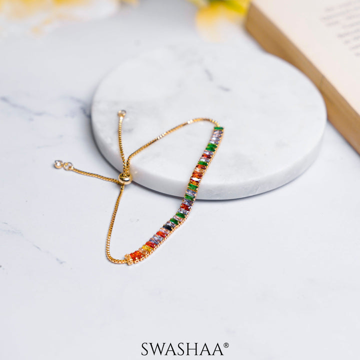 Prismatic Coloured 18K Gold Plated Bracelet