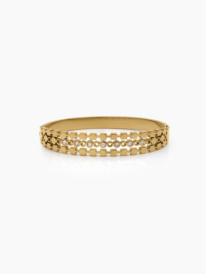 Qanira Diamond 18K Gold Plated Small Wrist Band Bracelet