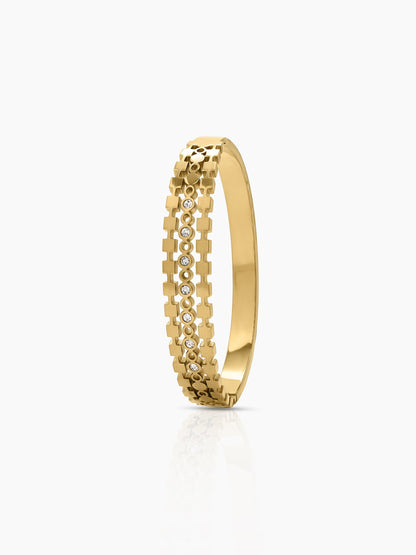 Qanira Diamond 18K Gold Plated Small Wrist Band Bracelet Gold S