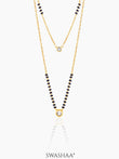 Quilla Dual Layered Diamond Stud 18K Gold Plated Mangalsutra Gold