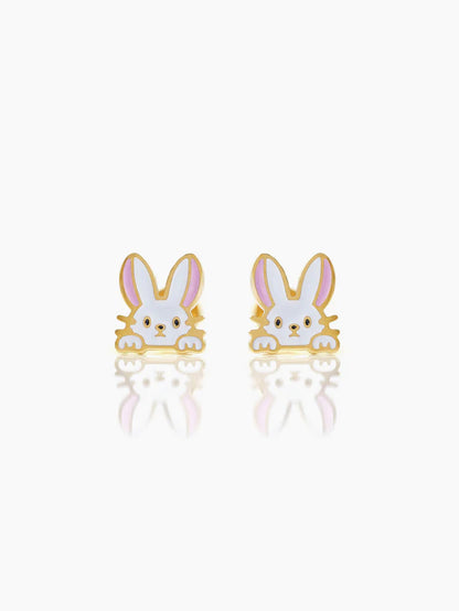 Ra Ra Rabbit 18K Gold Plated Kid's Earrings