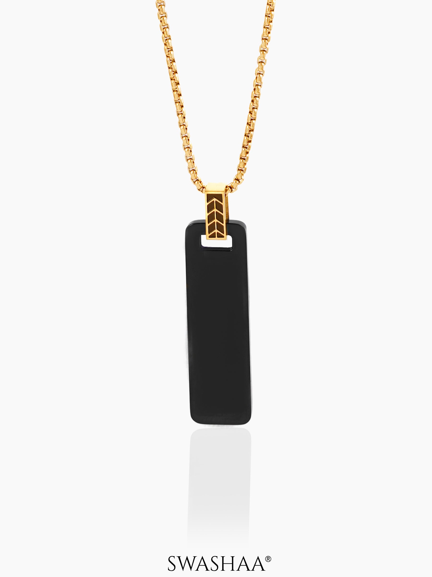 Zoren Tag 18K Gold Plated Men's Chain Pendant Gold