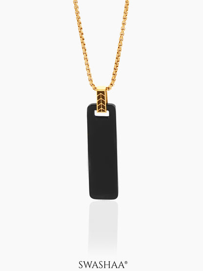 Zoren Tag 18K Gold Plated Men's Chain Pendant Gold