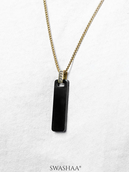 Zoren Tag 18K Gold Plated Men's Chain Pendant