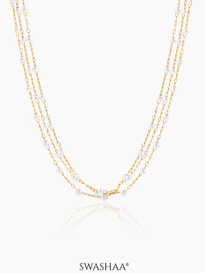 Rain Pearl 18K Gold Plated Necklace Gold