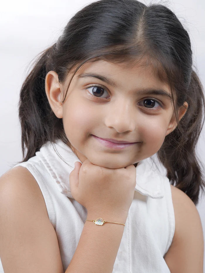 Rainbow Cloud 18K Gold Plated Kid's Bracelet