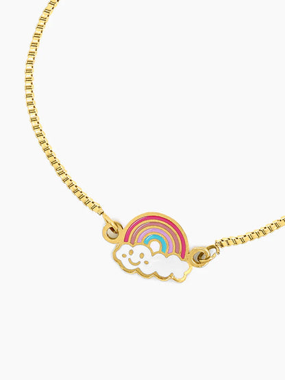 Rainbow Cloud 18K Gold Plated Kid's Bracelet