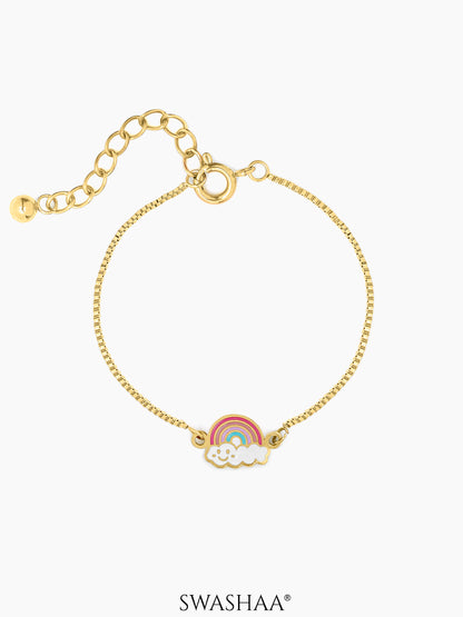 Rainbow Cloud 18K Gold Plated Kid's Bracelet Gold