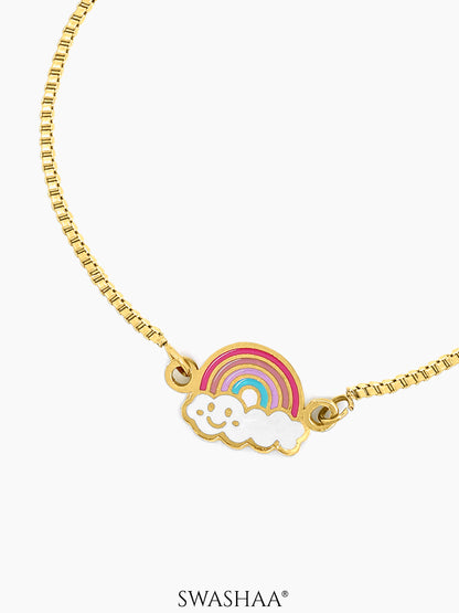 Rainbow Cloud 18K Gold Plated Kid's Bracelet