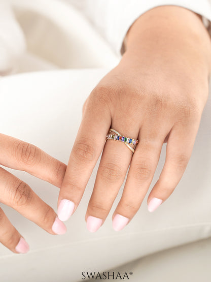 Rainbow 18K Gold Plated Ring