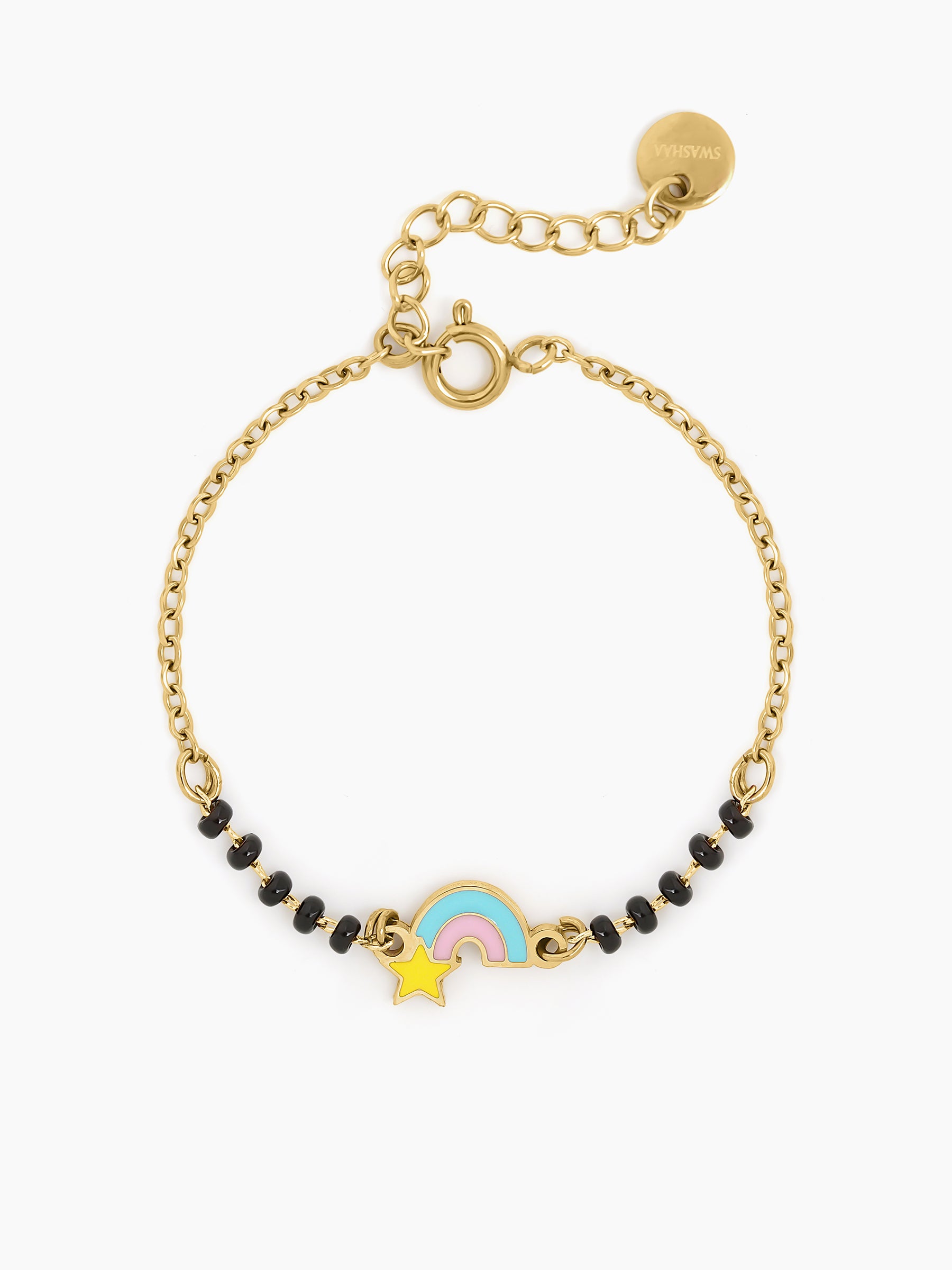 Rainbow Star 18K Gold Plated Kid's Nazariya Bracelet Gold