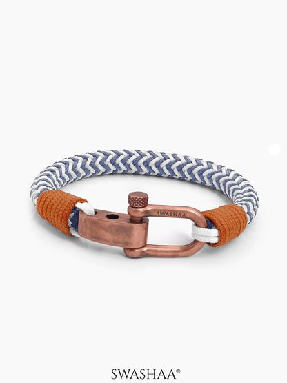 Raxon Dual Cord Men’s Rope Bracelet Blue-White