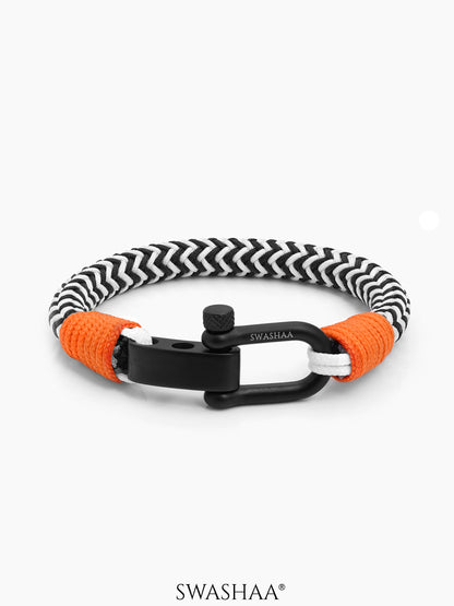 Raxon Dual Cord Men’s Rope Bracelet Black-White