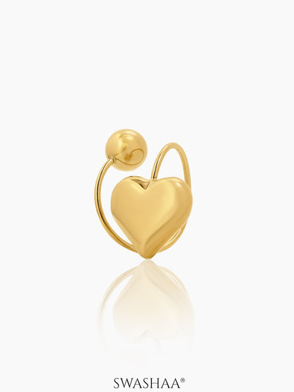 Reemi Glossy Heart Ring 18K Gold Plated