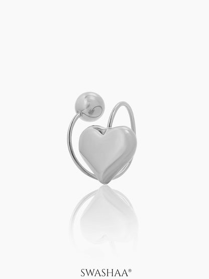 Reemi Glossy Heart Ring Silver