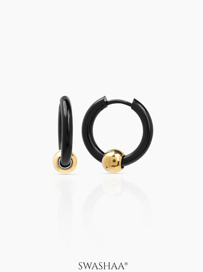 Reign Orbit Men's Hoop Earrings Black
