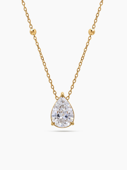 Renita Pear Solitaire 18K Gold Plated Necklace Gold