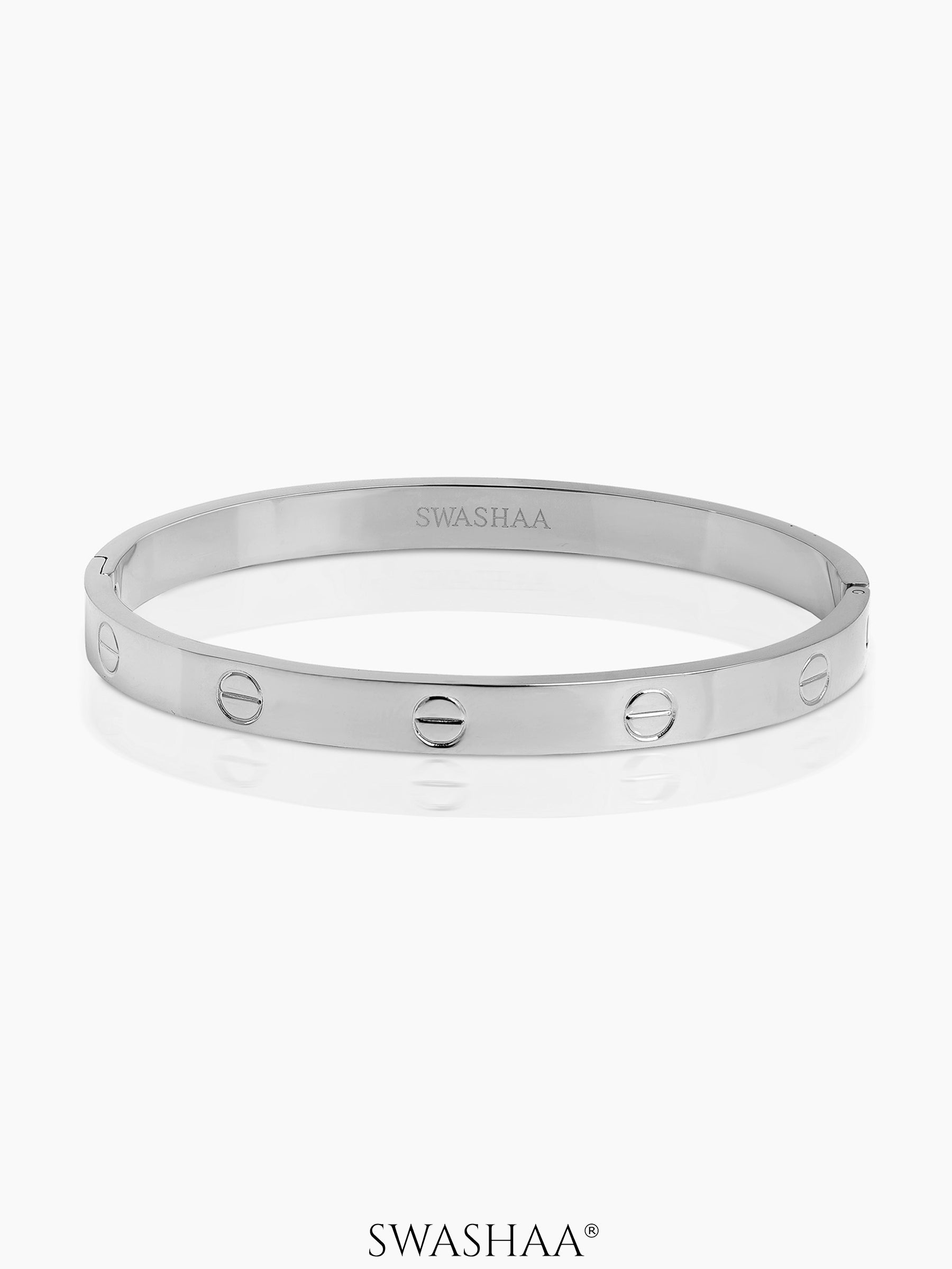 Renix Screw Emblem Women's Bracelet Silver