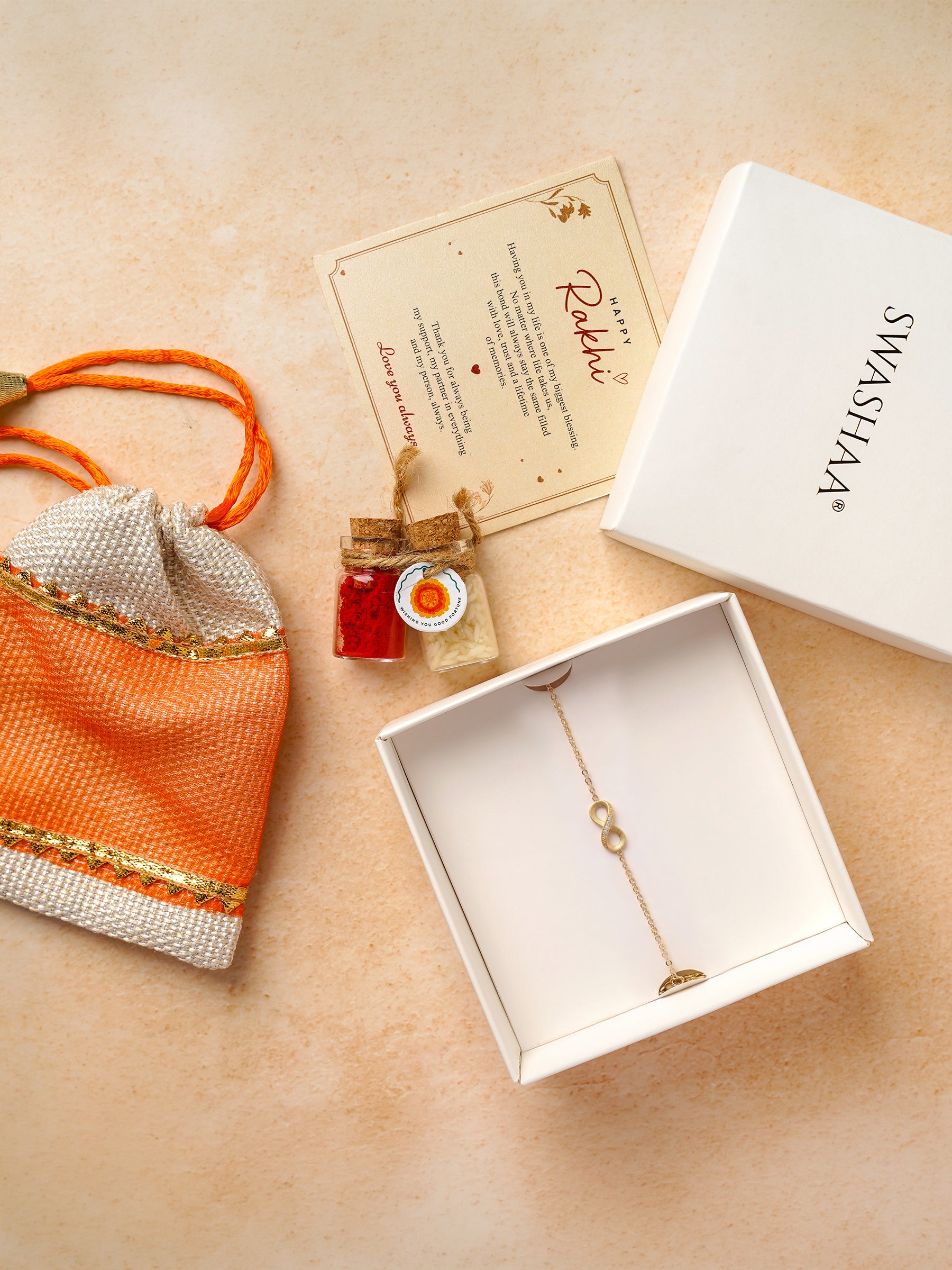 Revik Infinity 18K Gold Plated Rakhi Gold