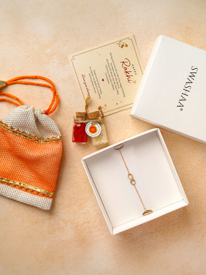 Revik Infinity 18K Gold Plated Rakhi Gold