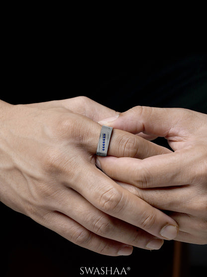 Rheon Blue Diamond Signet Men's Ring