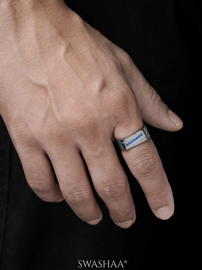 Rheon Blue Diamond Signet Men's Ring
