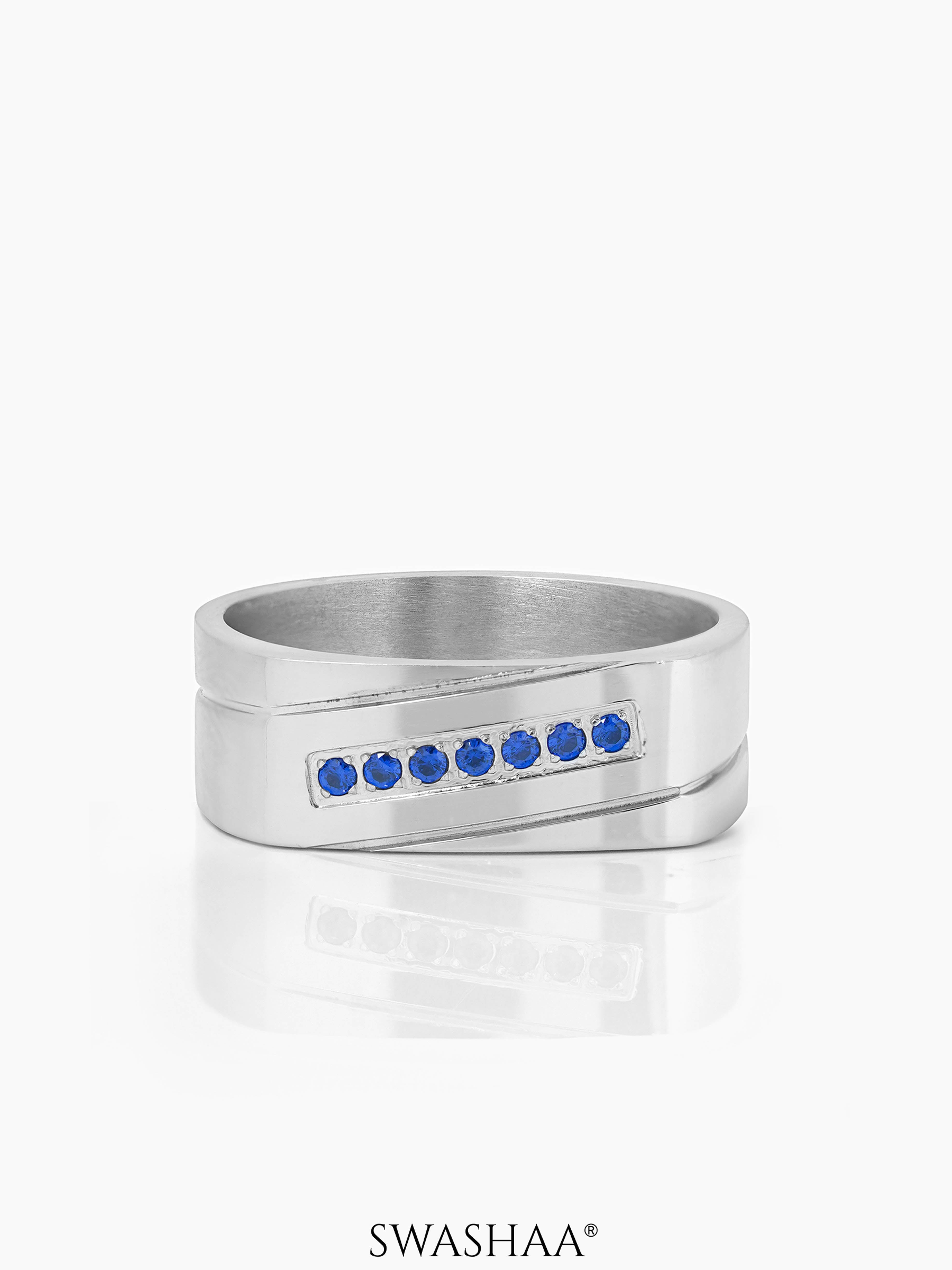 Rheon Blue Diamond Signet Men's Ring