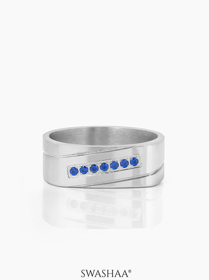 Rheon Blue Diamond Signet Men's Ring