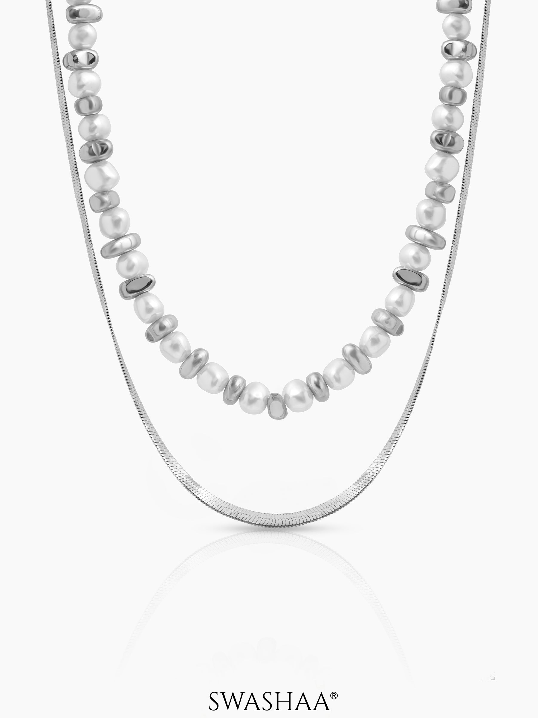 Rian Beaded Layered Men's Chain Silver