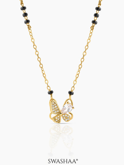 Ridhima Butterfly Diamond Mangalsutra 18K Gold Plated