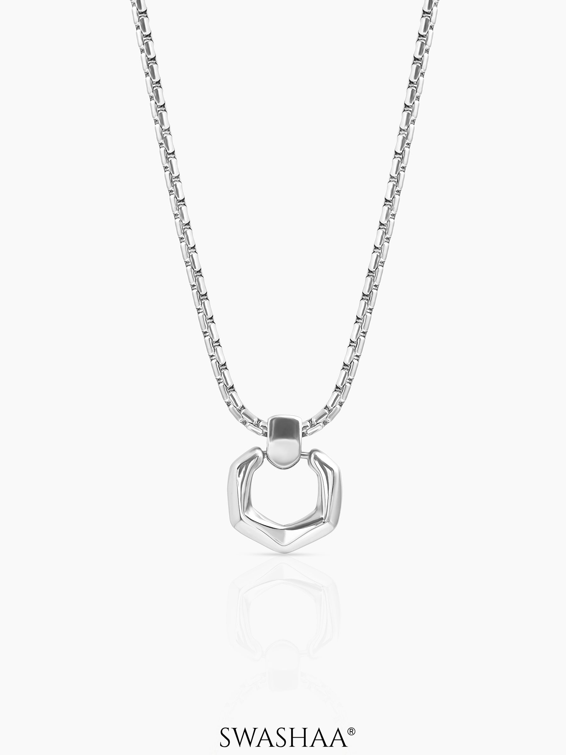 Rion Hexa Men's Chain Pendant Silver