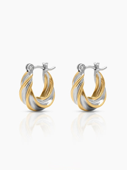Riona Dual Tone Hoop Earrings