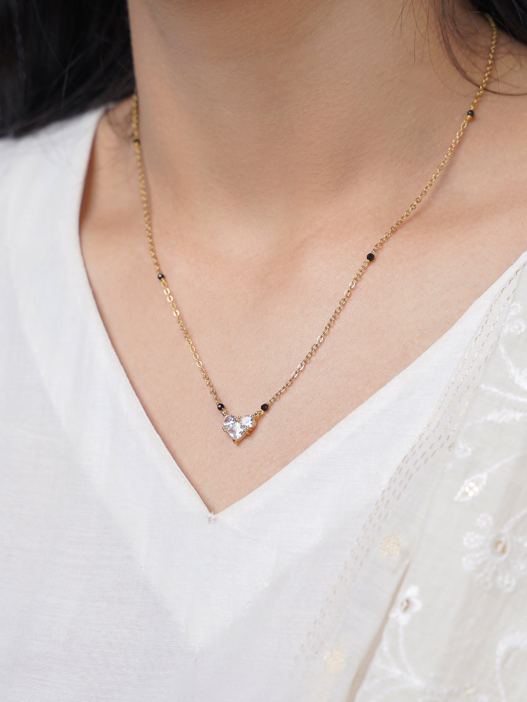 Rivana Heart 18K Gold Plated Mangalsutra