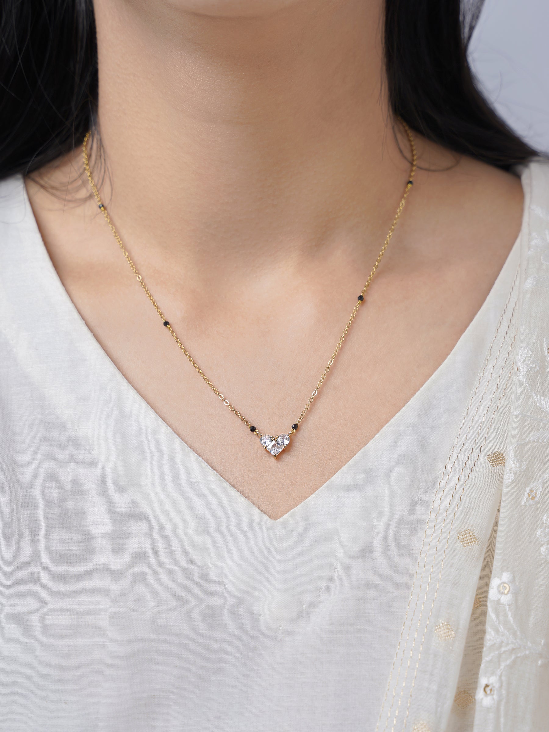 Rivana Heart 18K Gold Plated Mangalsutra