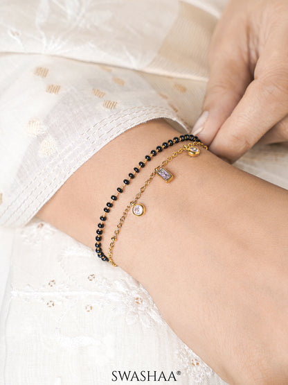 Rivaya Pink Stone Mangalsutra Bracelet